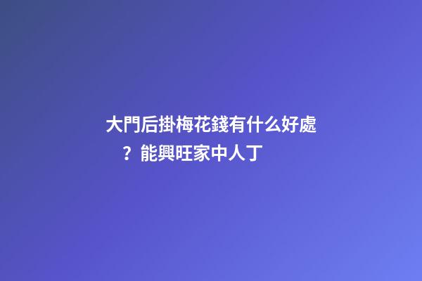 大門后掛梅花錢有什么好處？能興旺家中人丁